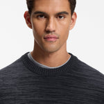 Maglione mouliné in lana vergine e cotone 50571943 10283077 404 BOSS Dark blue 