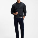 Maglione mouliné in lana vergine e cotone 50571943 10283077 404 BOSS Dark blue 