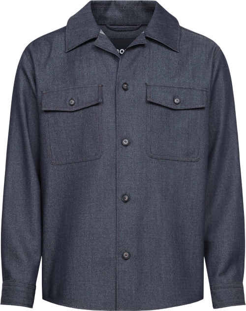 Overshirt in tela denim elasticizzata 50571990 10282169 01 404 BOSS Dark blue 
