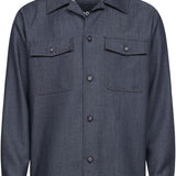 Overshirt in tela denim elasticizzata 50571990 10282169 01 404 BOSS Dark blue 