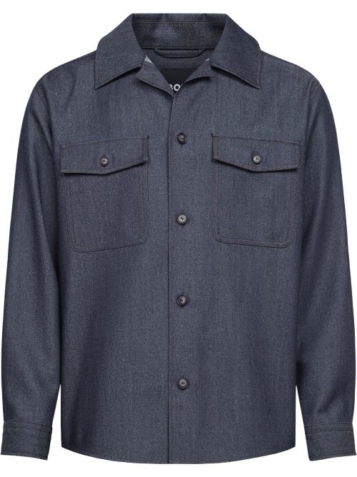 Overshirt in tela denim elasticizzata 50571990 10282169 01 404 BOSS Dark blue 