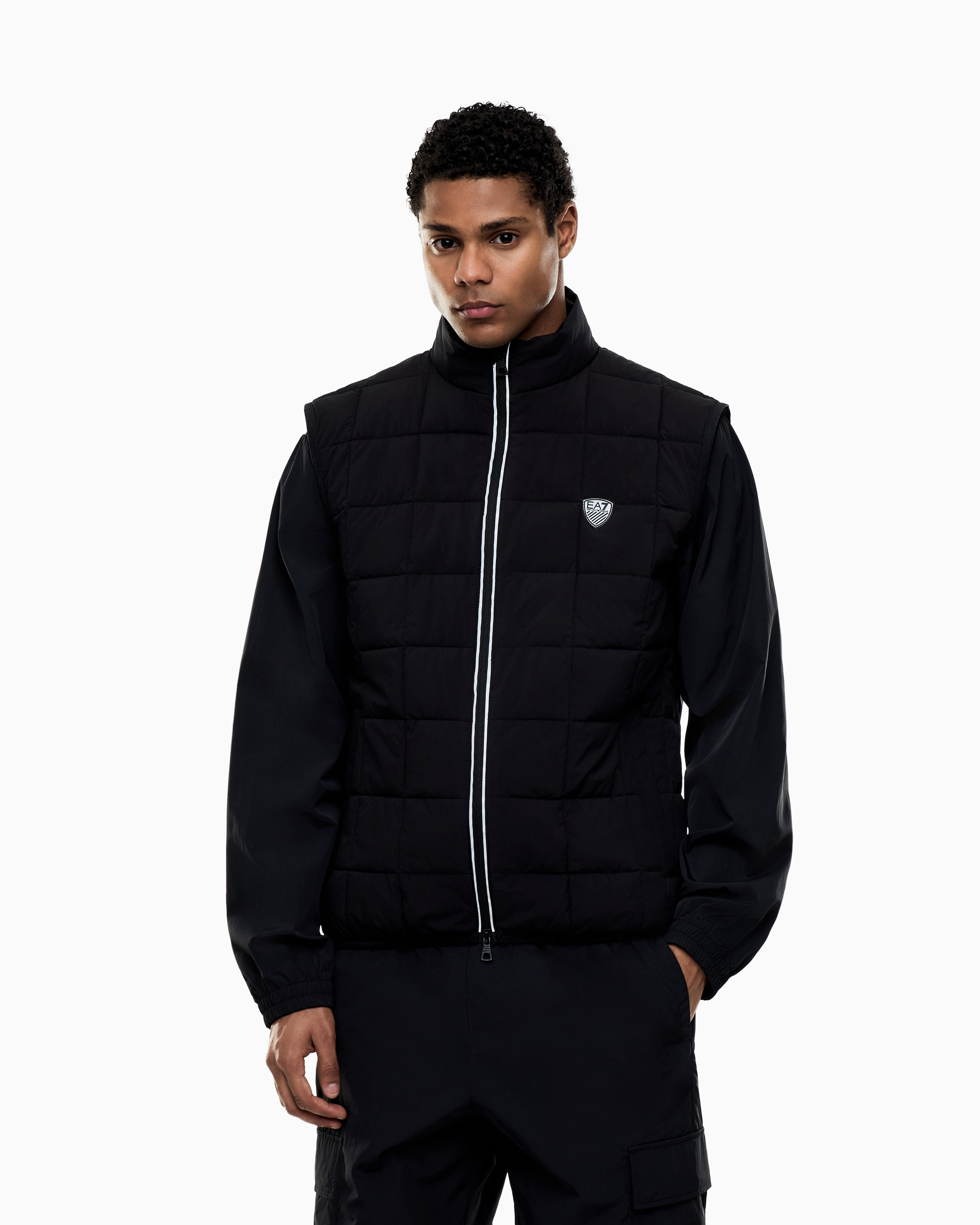 Gilet in tessuto tecnico 7M001512 AF21509 UC001 EA7 Black 