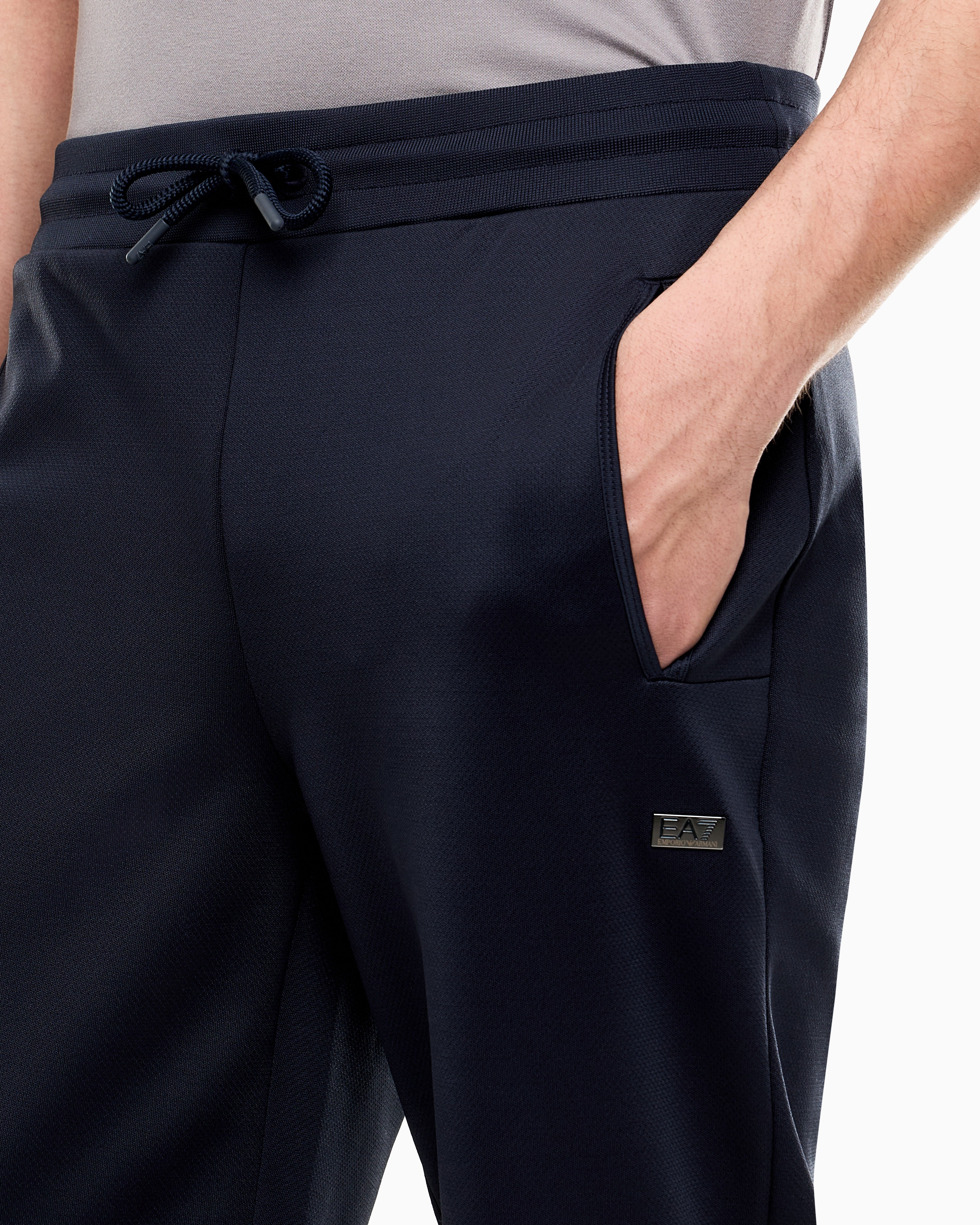 Pantaloni slim fit in jersey con coulisse 7M002100 AF27716 UB102 EA7 Blue 