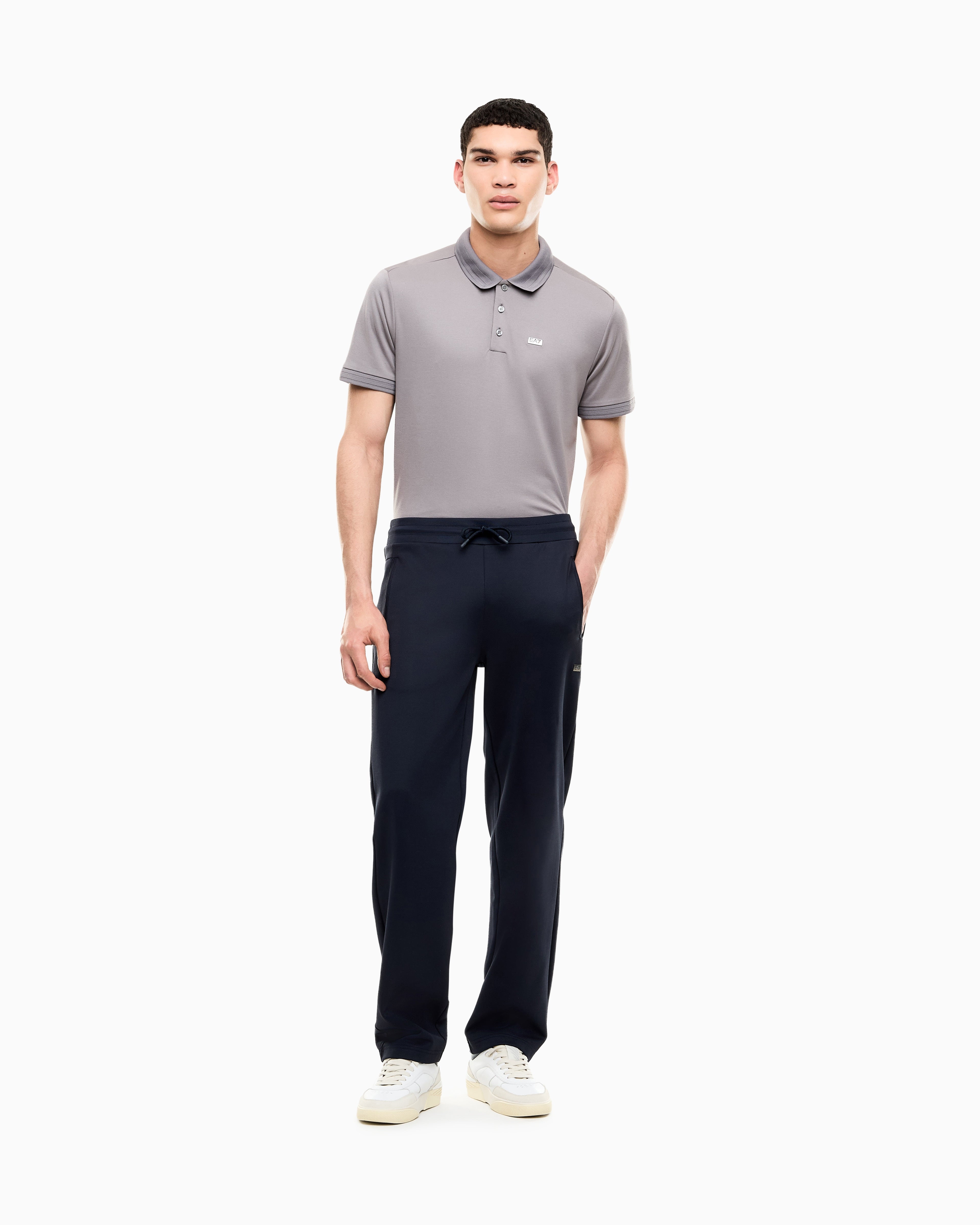 Pantaloni slim fit in jersey con coulisse 7M002100 AF27716 UB102 EA7 Blue 