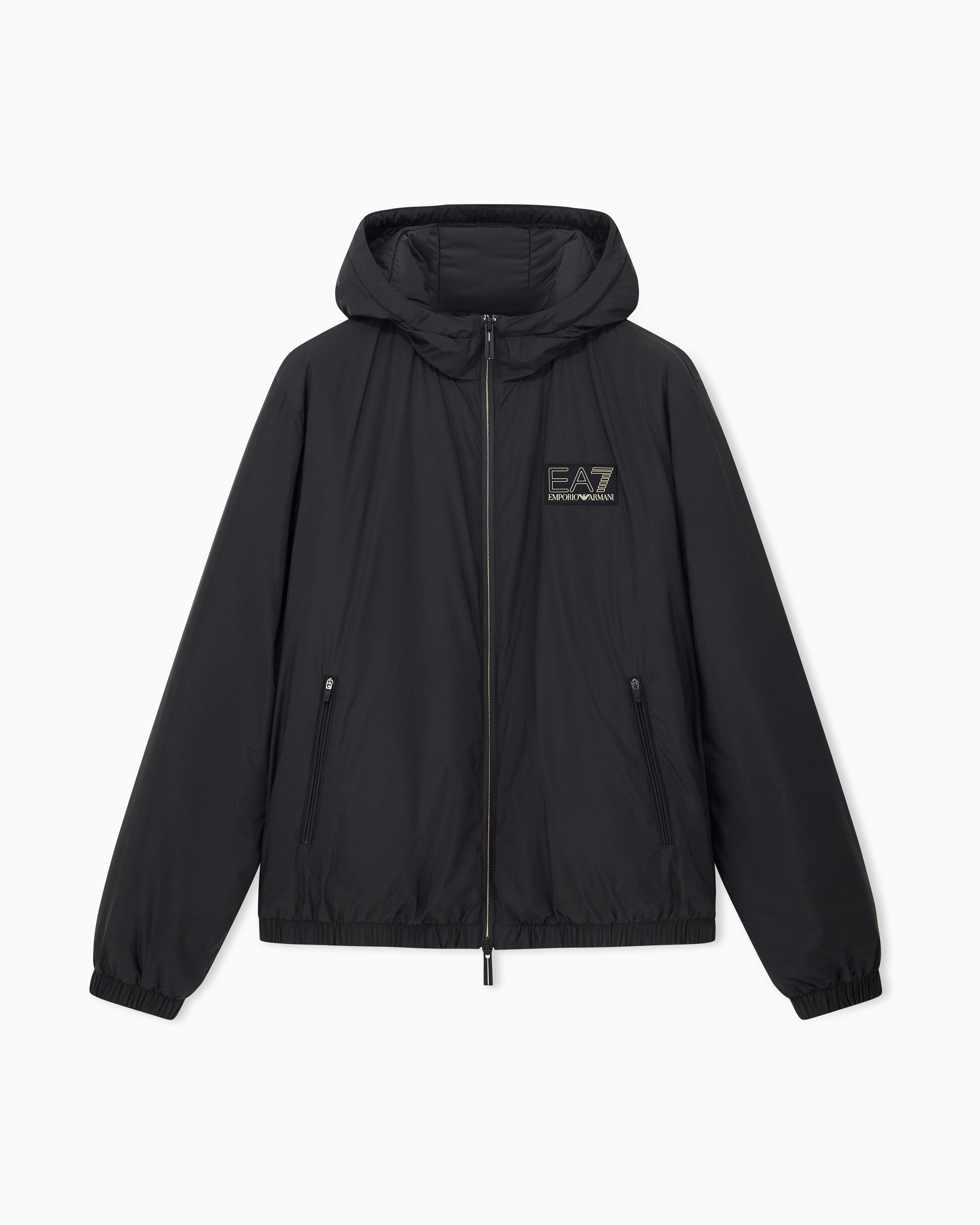 Giubbino over con cappuccio e logo 7M002102 AF25750 UC001 EA7 Black 