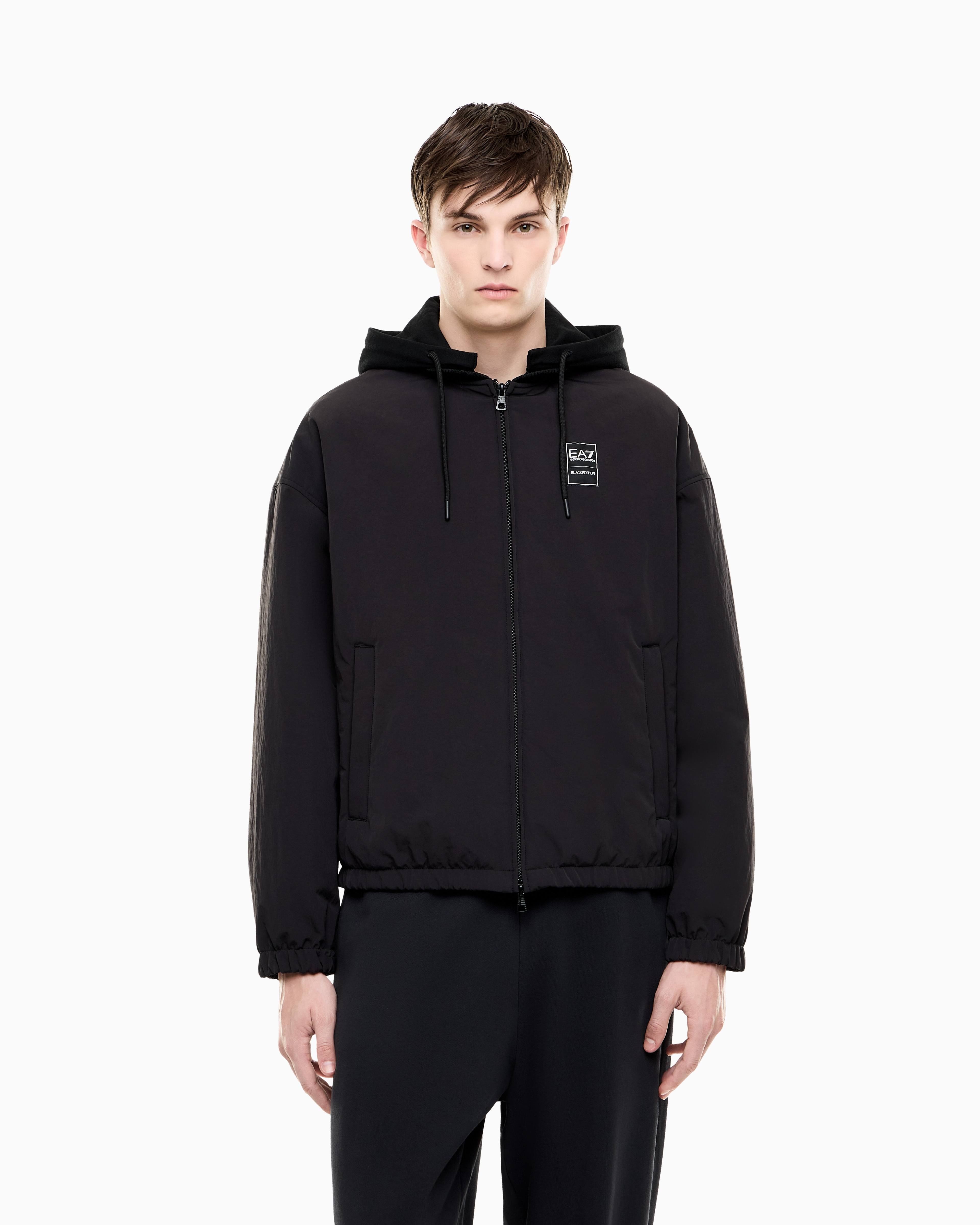 Blouson con cappuccio e vestibilità over 7M002112 AF16828 UC001 EA7 Black 
