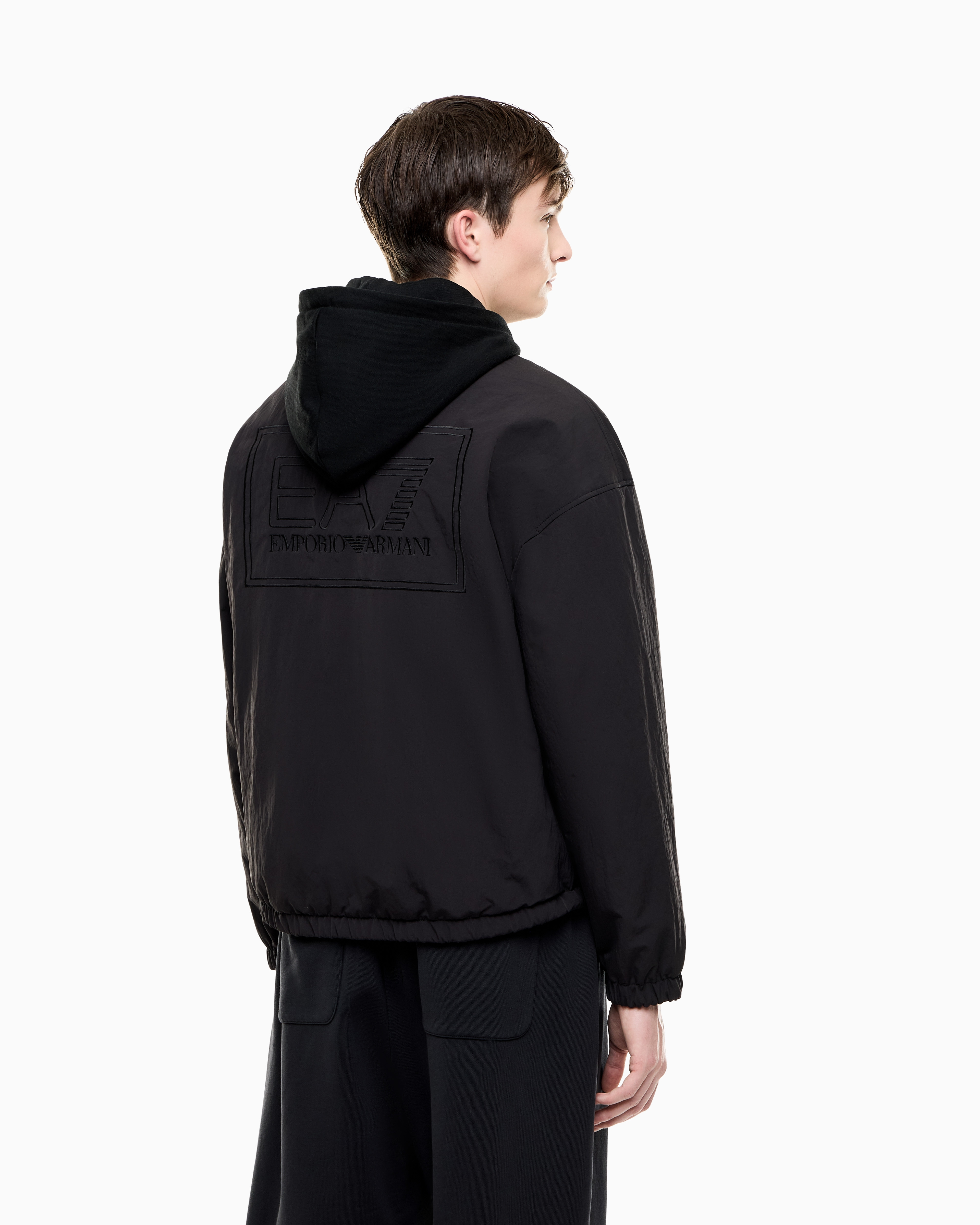 Blouson con cappuccio e vestibilità over 7M002112 AF16828 UC001 EA7 Black 