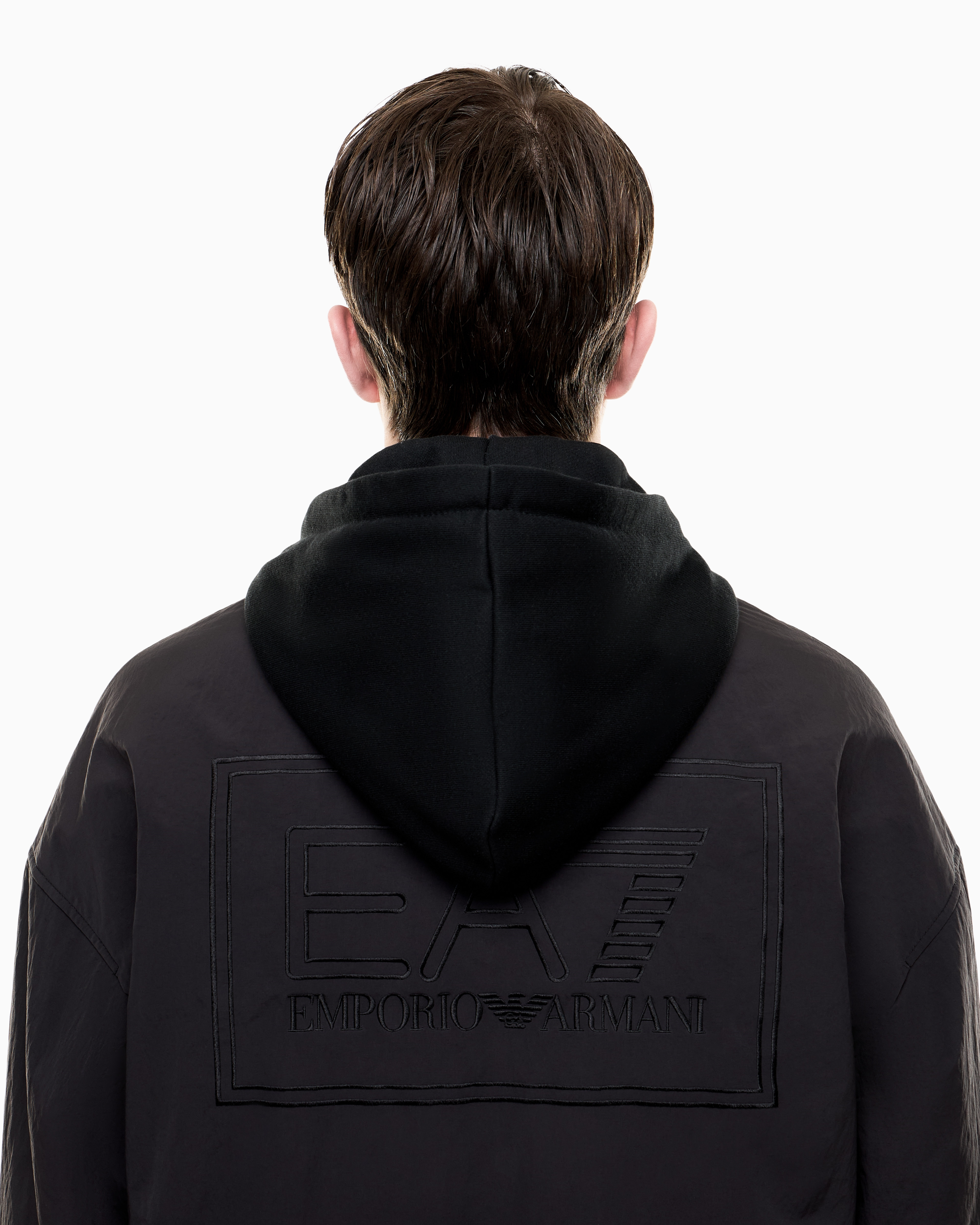 Blouson con cappuccio e vestibilità over 7M002112 AF16828 UC001 EA7 Black 