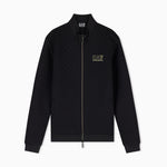 Felpa fullzip in jersey con dettagli in maglia<BR/> 7M002246 AF26241 UC001 EA7 Black 
