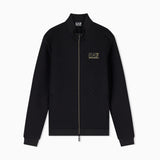 Felpa fullzip in jersey con dettagli in maglia<BR/> 7M002246 AF26241 UC001 EA7 Black 