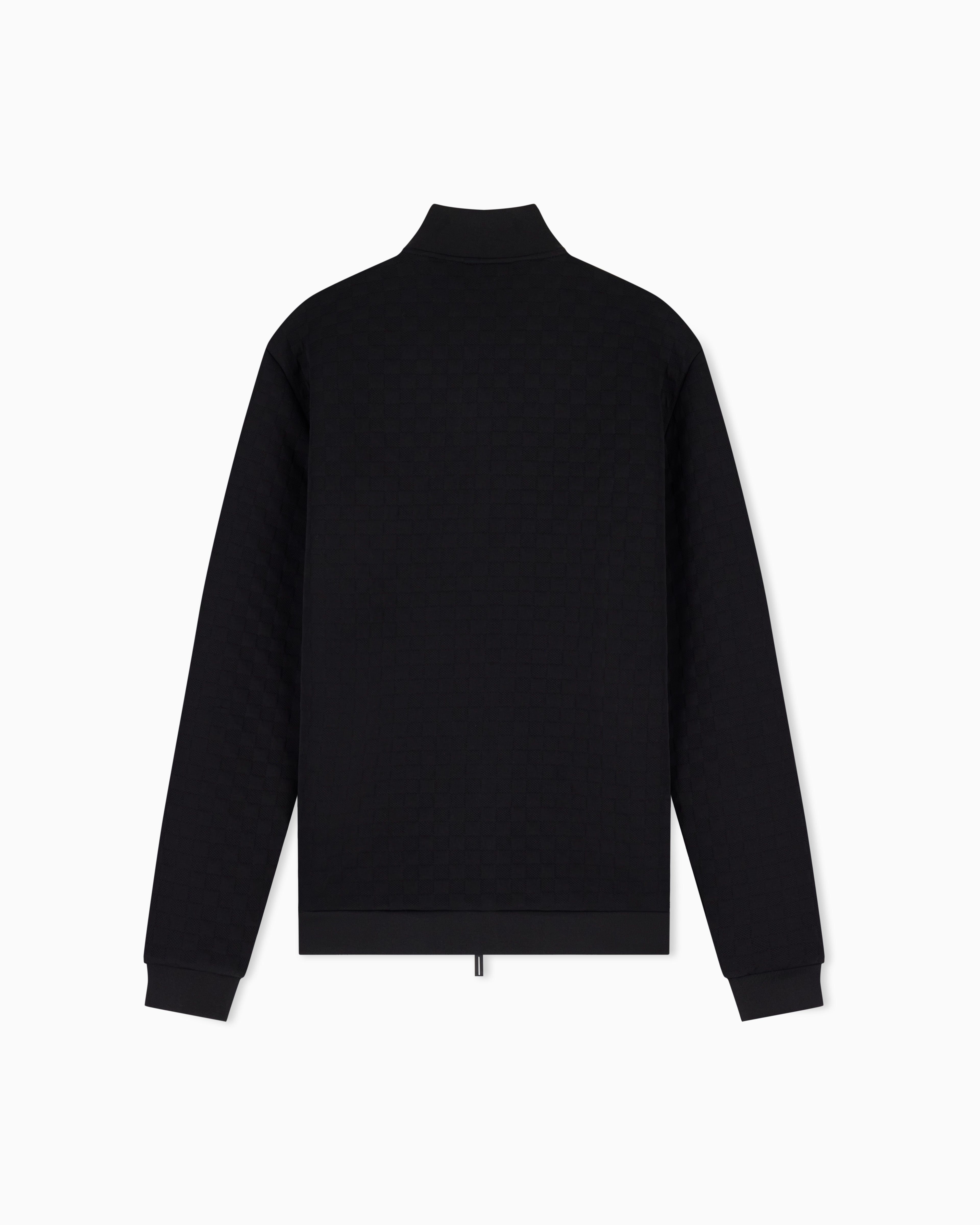 Felpa fullzip in jersey con dettagli in maglia<BR/> 7M002246 AF26241 UC001 EA7 Black 