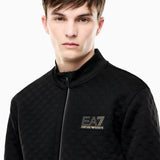 Felpa fullzip in jersey con dettagli in maglia<BR/> 7M002246 AF26241 UC001 EA7 Black 