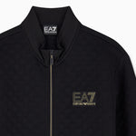 Felpa fullzip in jersey con dettagli in maglia<BR/> 7M002246 AF26241 UC001 EA7 Black 