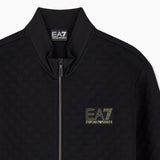 Felpa fullzip in jersey con dettagli in maglia<BR/> 7M002246 AF26241 UC001 EA7 Black 