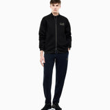 Felpa fullzip in jersey con dettagli in maglia<BR/> 7M002246 AF26241 UC001 EA7 Black 