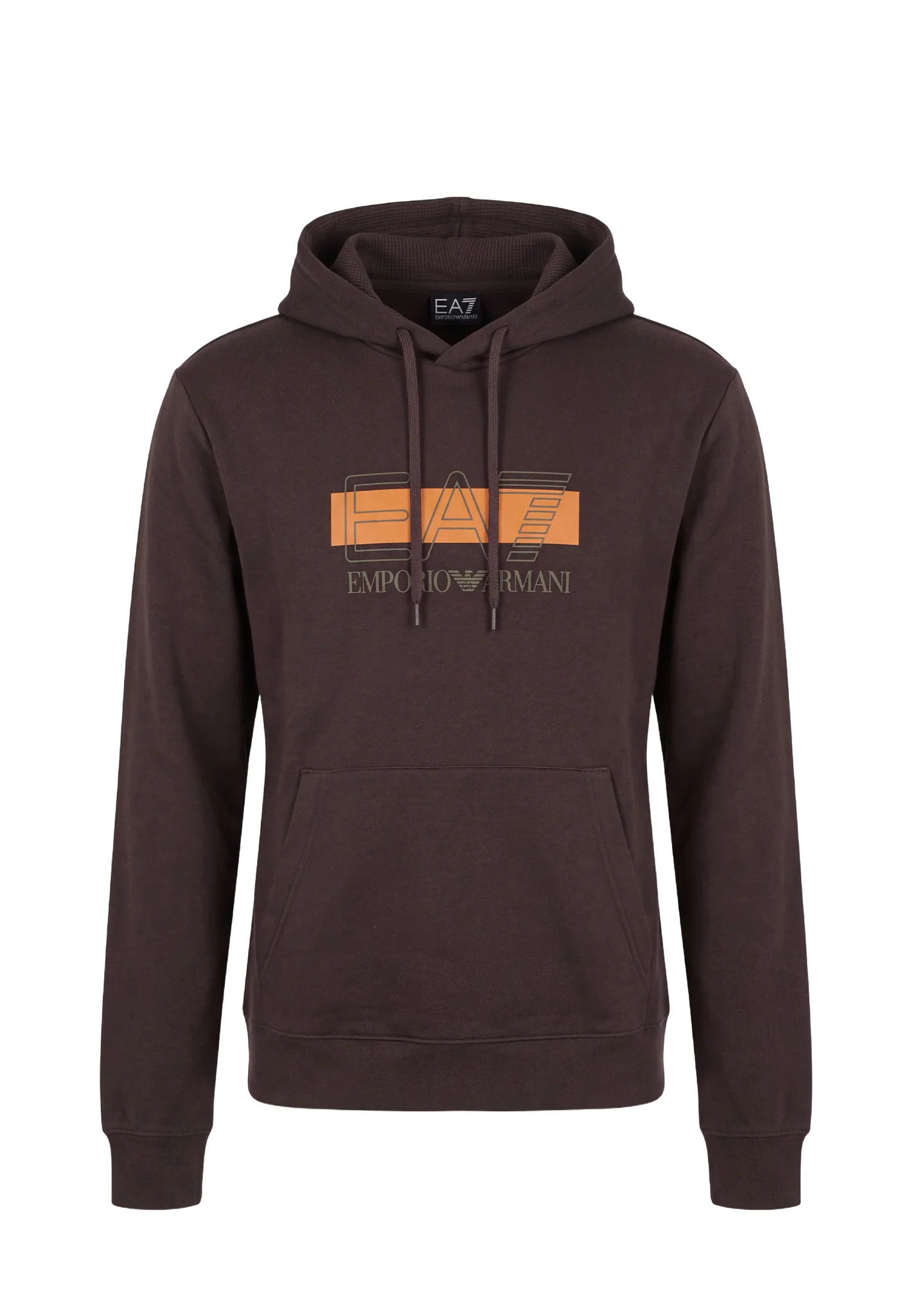 Felpa con cappuccio con tasca frontale coulisse e logo 7M002426 AF10377 U6027 EA7 Brown 