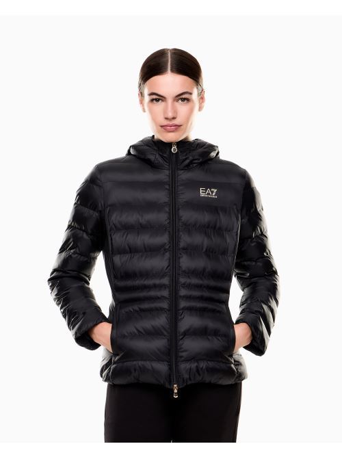 Piumino con cappuccio 7W000684 AF12475 UC001 EA7 Black 