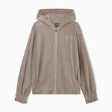 Felpa con cappuccio e full zip 7W001431 AF26044 U6100 EA7 Taupe 