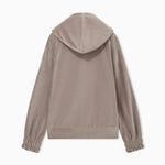 Felpa con cappuccio e full zip 7W001431 AF26044 U6100 EA7 Taupe 
