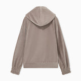 Felpa con cappuccio e full zip 7W001431 AF26044 U6100 EA7 Taupe 