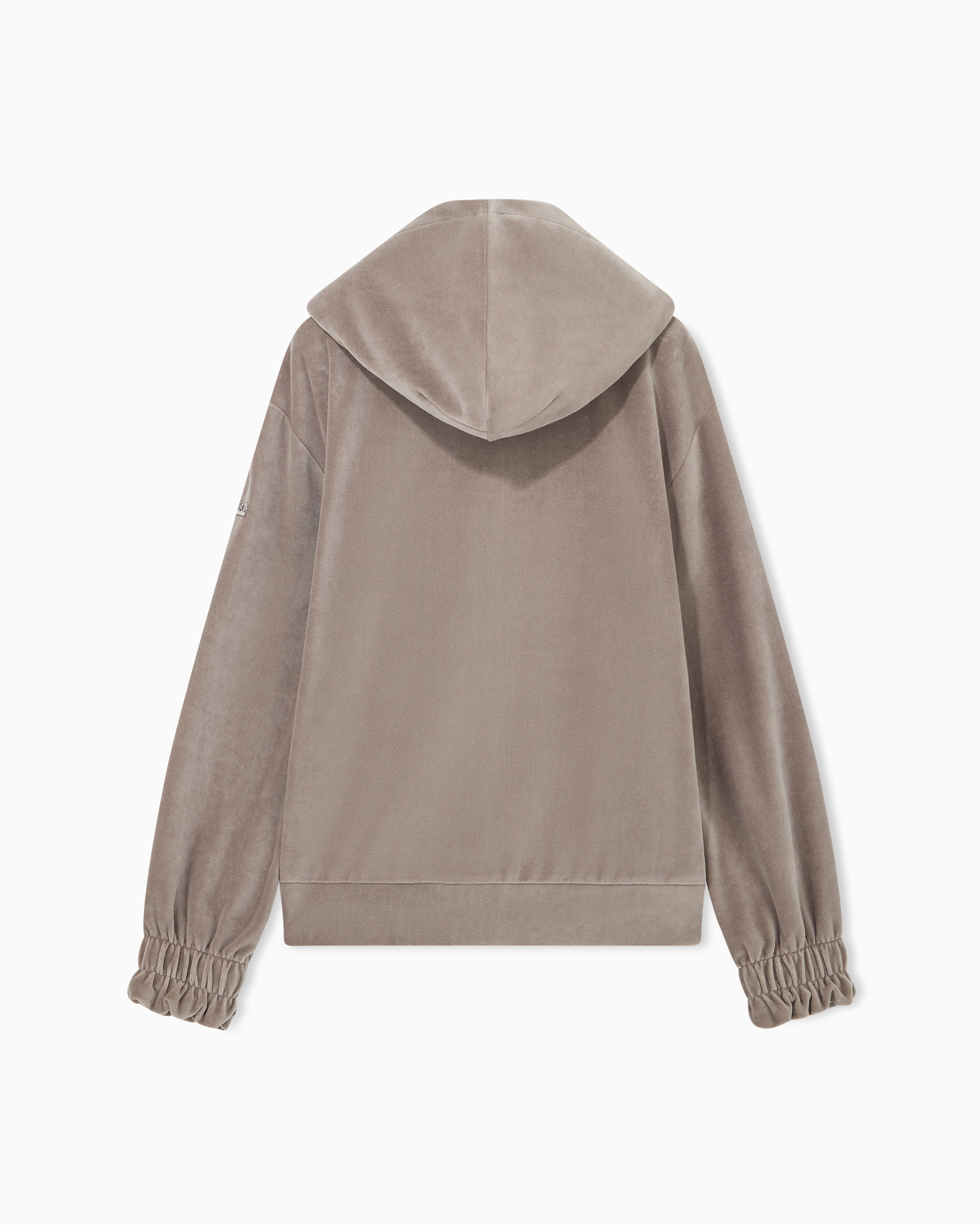Felpa con cappuccio e full zip 7W001431 AF26044 U6100 EA7 Taupe 