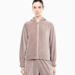 Felpa con cappuccio e full zip 7W001431 AF26044 U6100 EA7 Taupe 