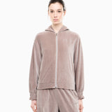Felpa con cappuccio e full zip 7W001431 AF26044 U6100 EA7 Taupe 