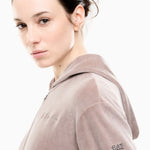 Felpa con cappuccio e full zip 7W001431 AF26044 U6100 EA7 Taupe 