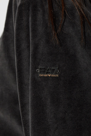 Felpa con cappuccio e full zip 7W001431 AF26044 U8117 EA7 Grigio 