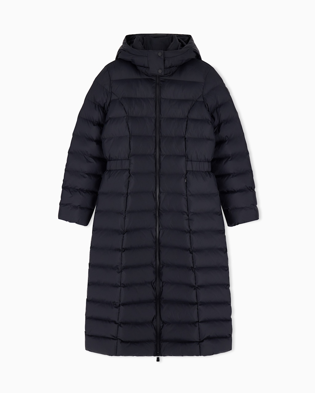 Piumino lungo da donna trapuntato con cappuccio 7W001498 AF26297 MC231 EA7 Blu 