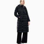 Piumino lungo da donna trapuntato con cappuccio 7W001498 AF26297 MC231 EA7 Blu 