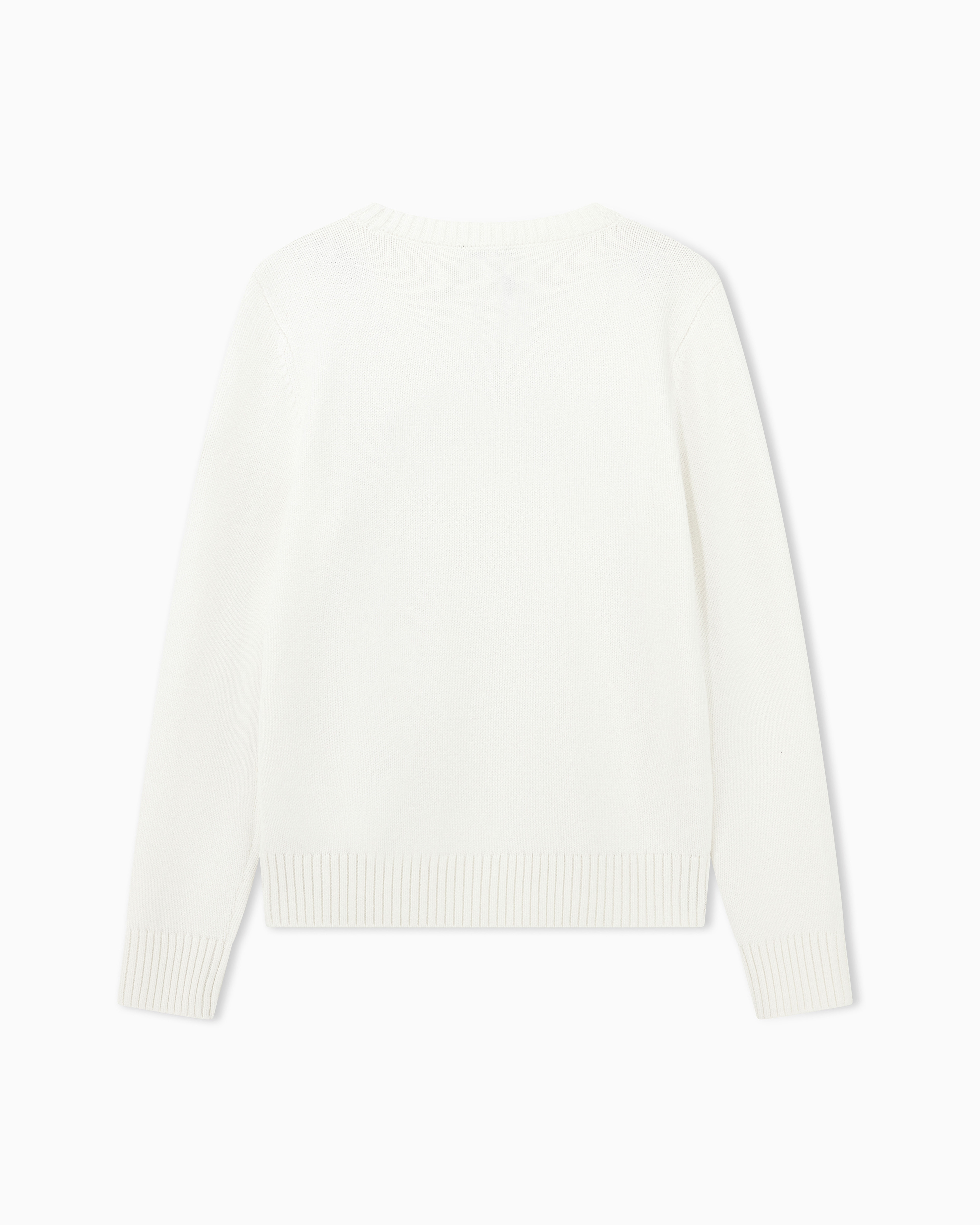 Pullover dalla vestibilità regolare in misto lana vergine 7W001546 AF26684 U0003 EA7 White 