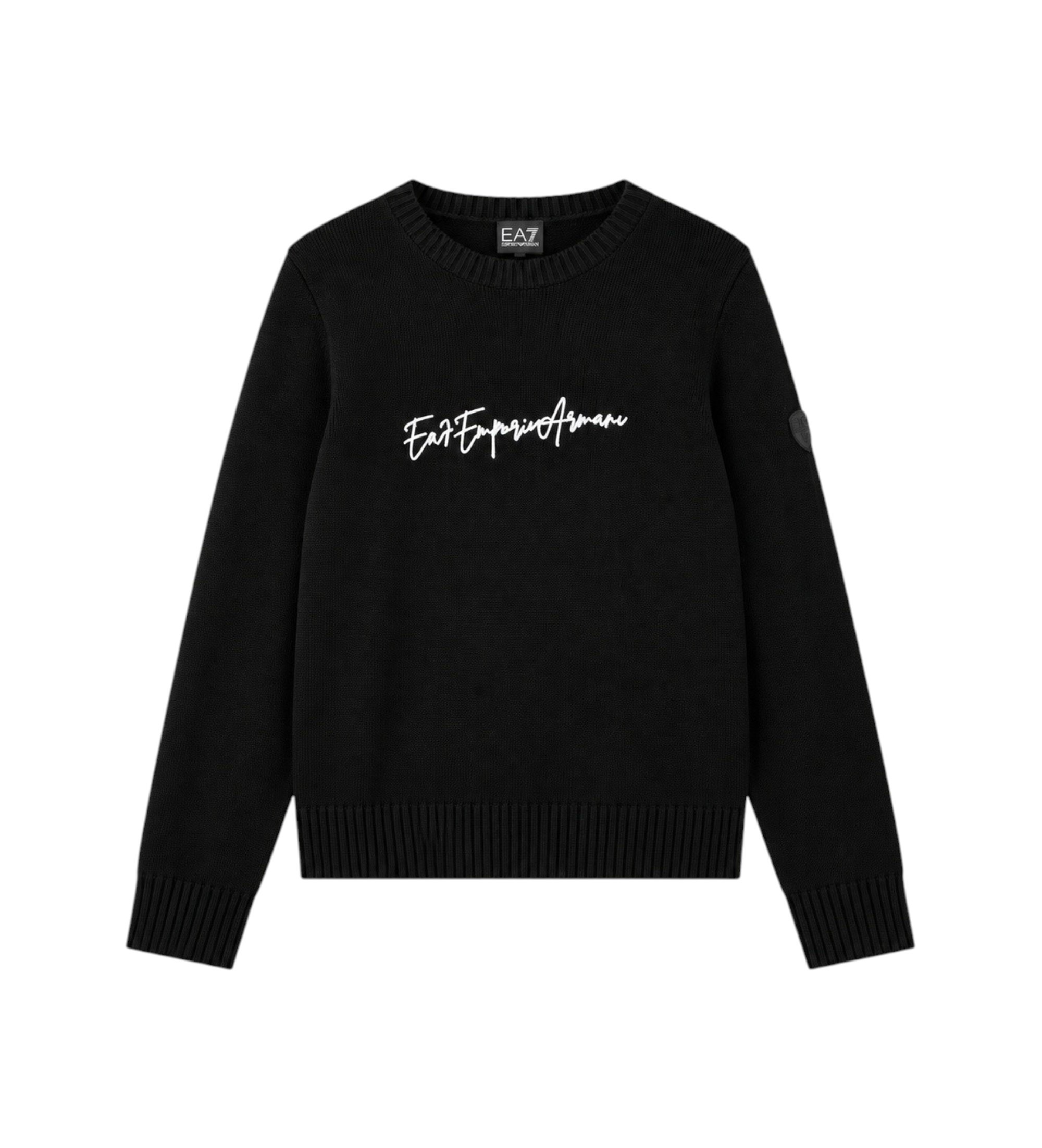Pullover dalla vestibilità regolare in misto lana vergine 7W001546 AF26684 UC001 EA7 Black 