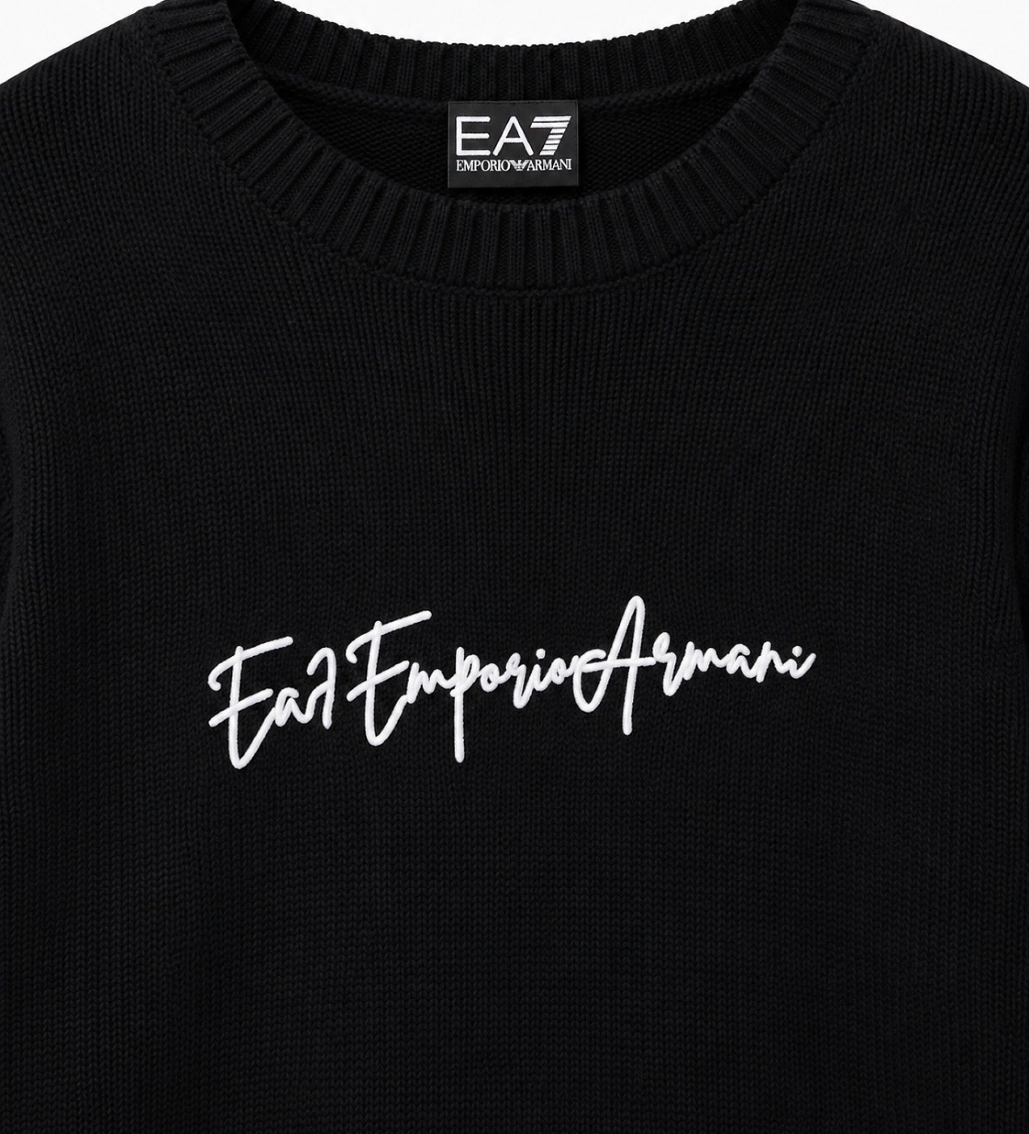 Pullover dalla vestibilità regolare in misto lana vergine 7W001546 AF26684 UC001 EA7 Black 