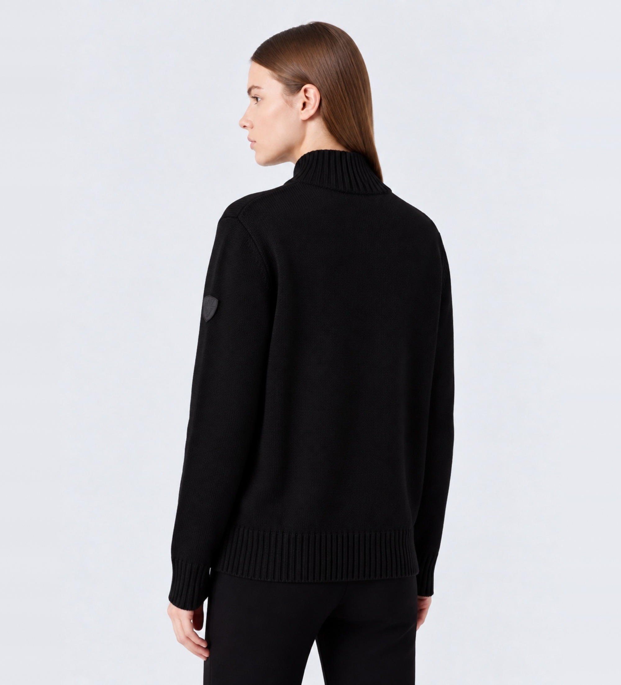 Pullover dalla vestibilità regolare in misto lana vergine 7W001546 AF26684 UC001 EA7 Black 