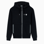 Felpa stretch con cappuccio e zip <BR/> 8NPM20 PJ4EZ 1200 EA7 Black 