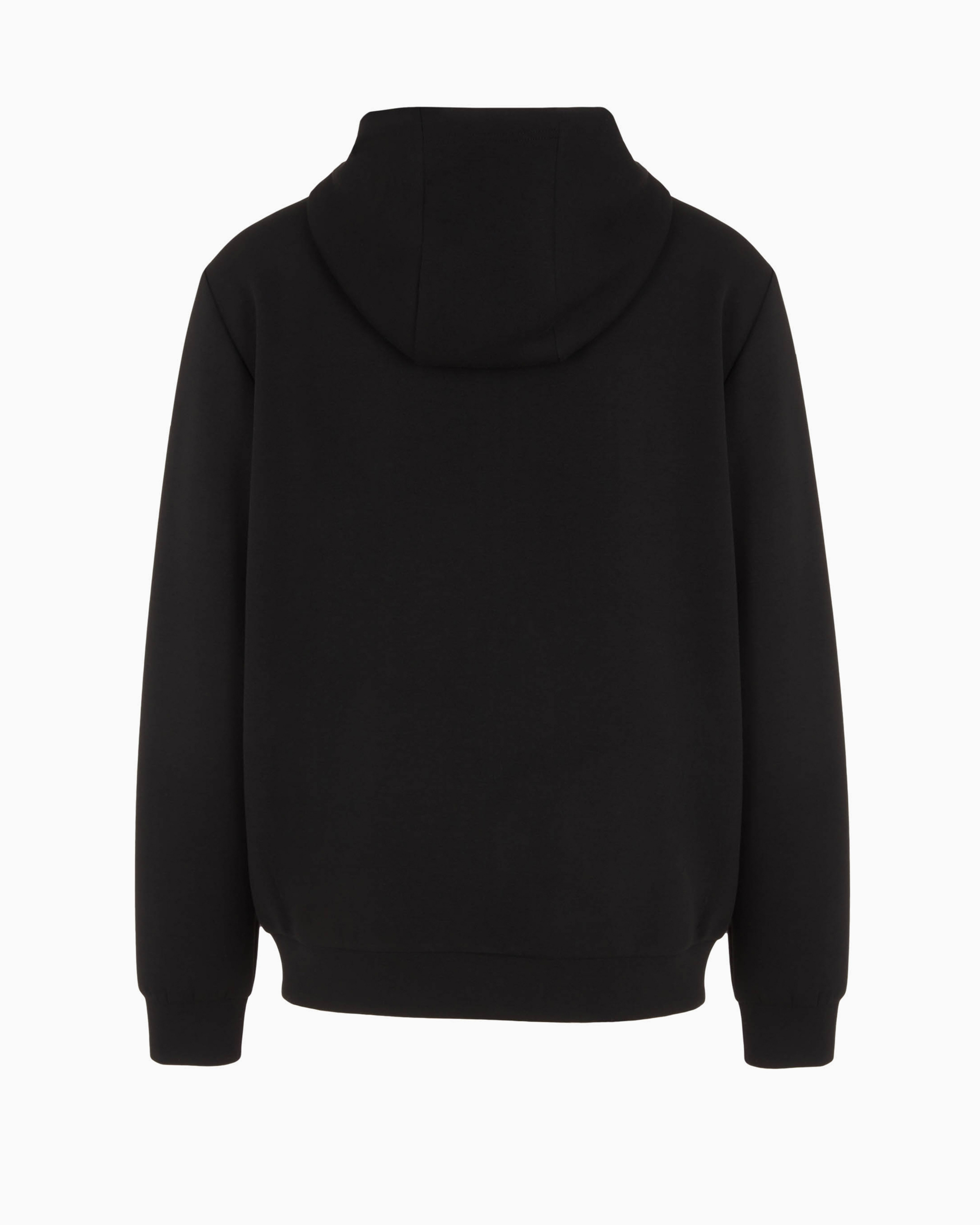 Felpa stretch con cappuccio e zip <BR/> 8NPM20 PJ4EZ 1200 EA7 Black 