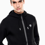 Felpa stretch con cappuccio e zip <BR/> 8NPM20 PJ4EZ 1200 EA7 Black 