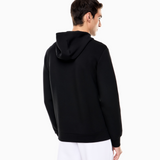 Felpa stretch con cappuccio e zip <BR/> 8NPM20 PJ4EZ 1200 EA7 Black 