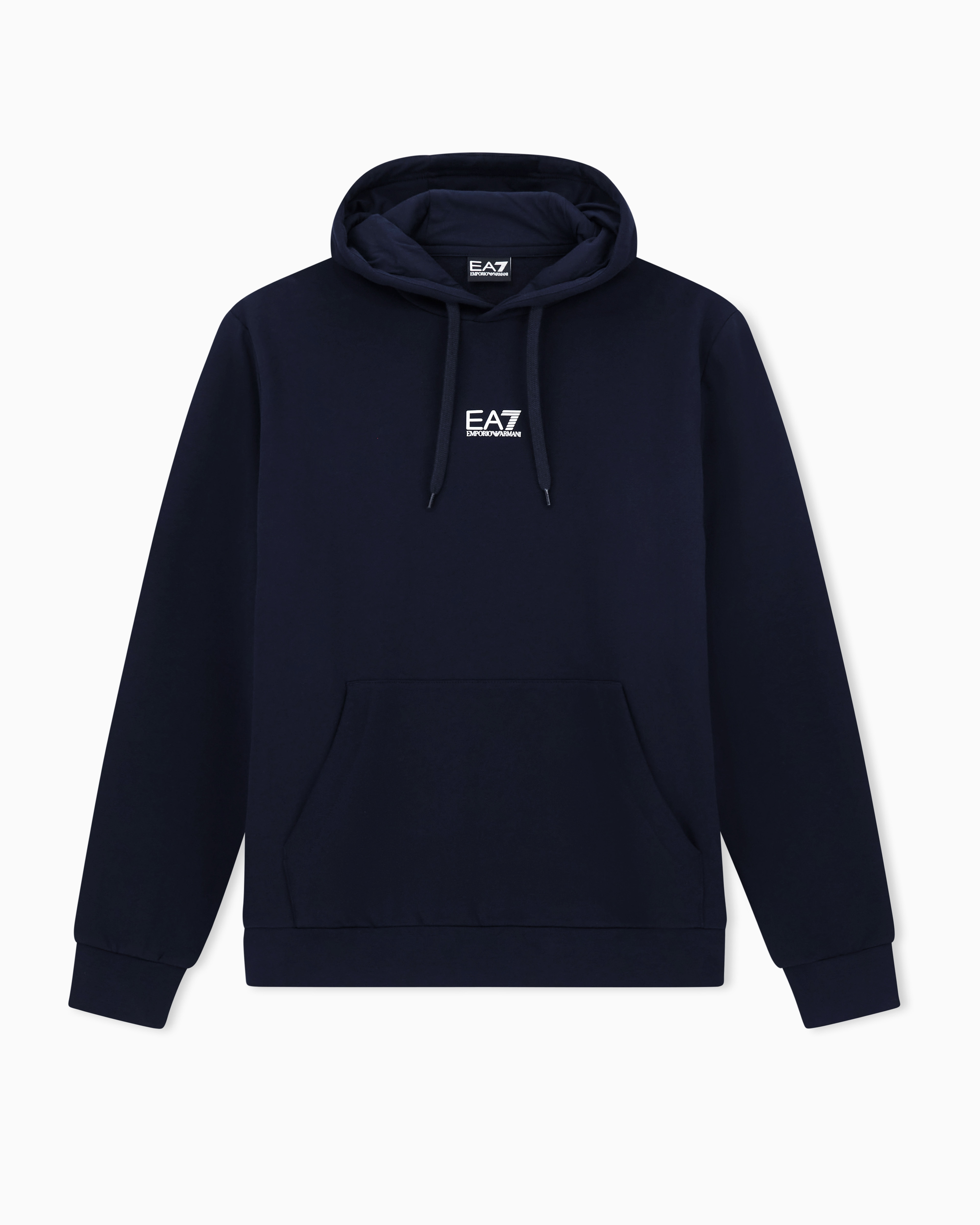Felpa cotone con cappuccio e tasca 8NPM37 PJVTZ 1562 EA7 Blue 