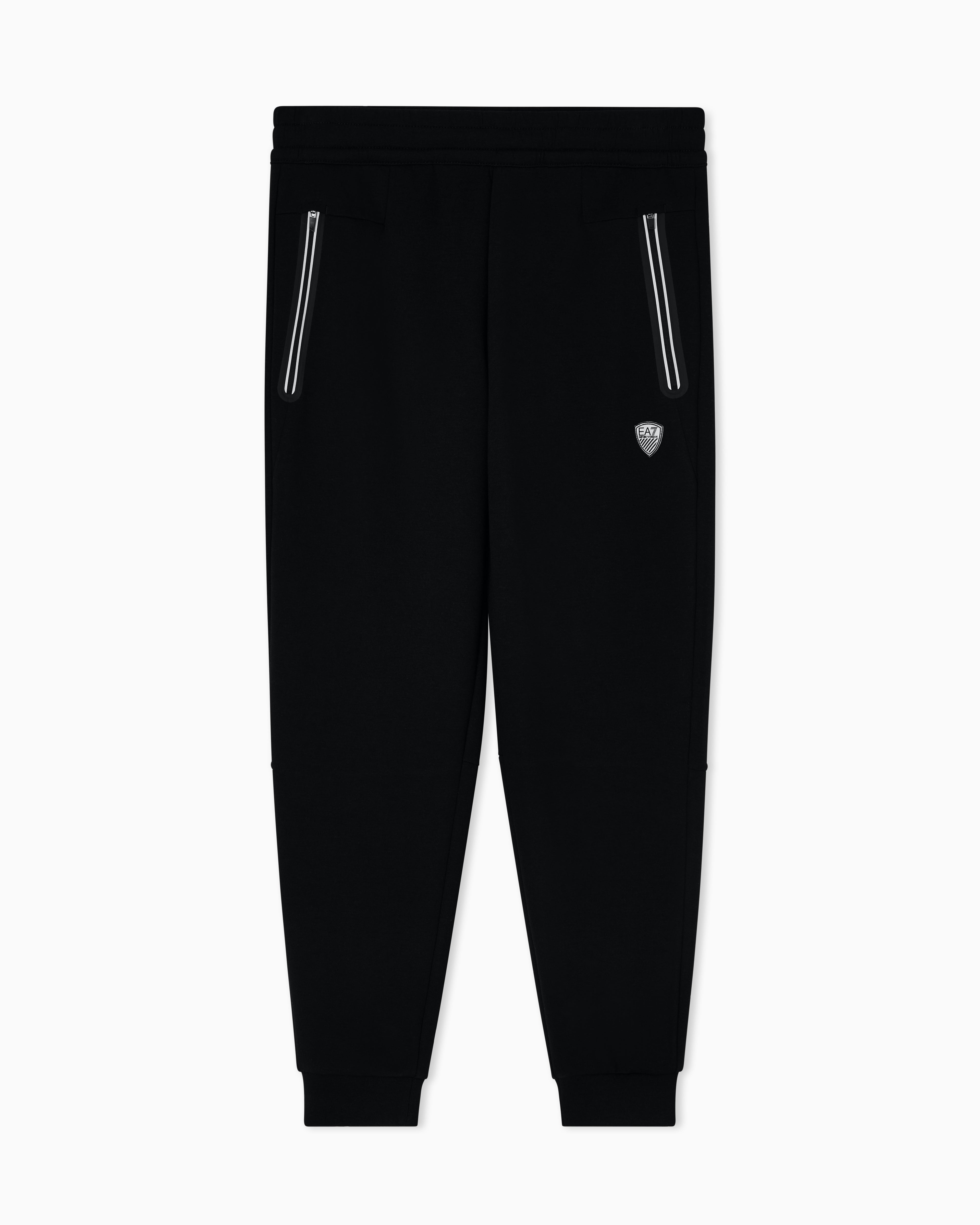 Pantaloni slim fit in jersey con logo in metallo 8NPP63 PJ4EZ 1200 EA7 Black 