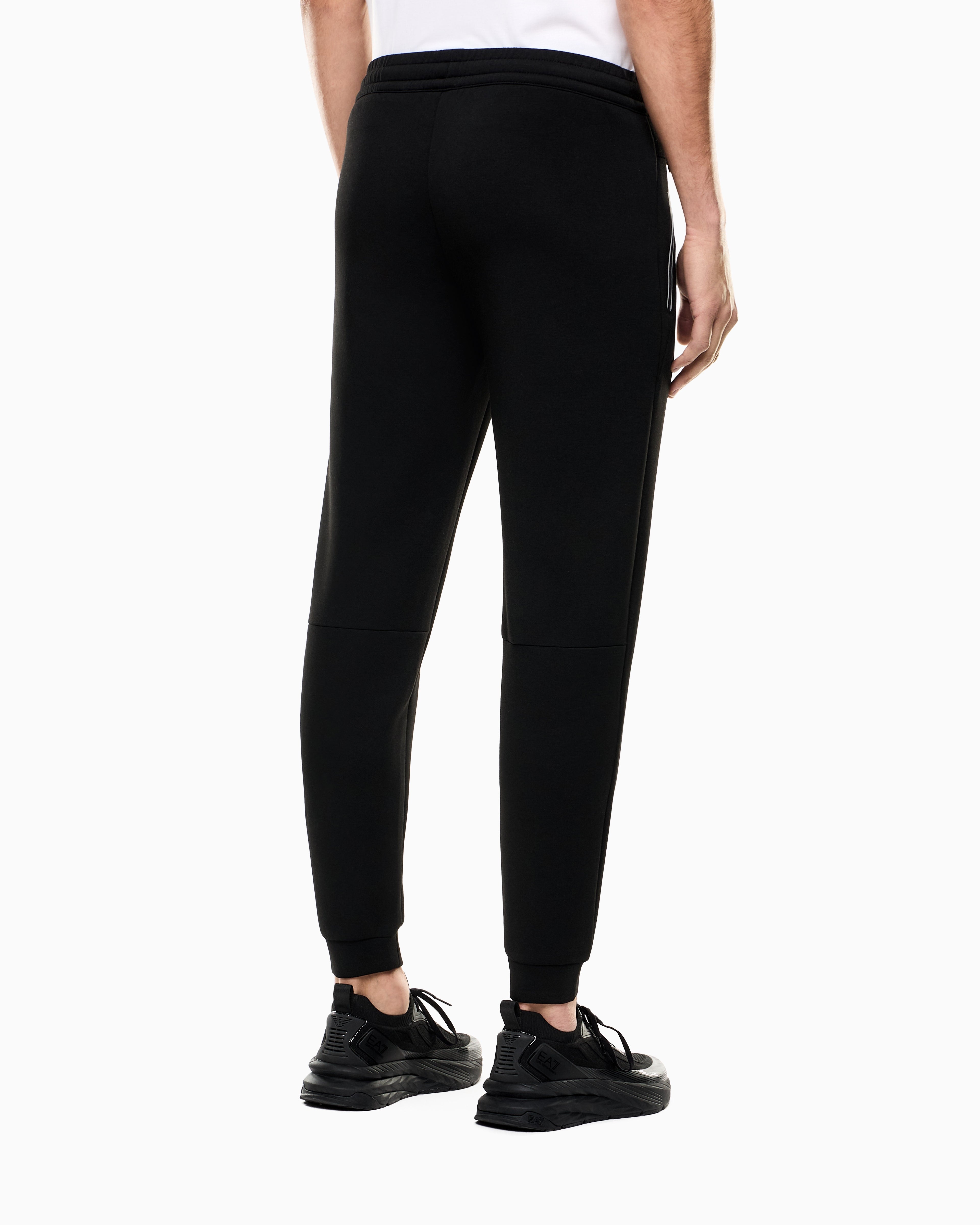 Pantaloni slim fit in jersey con logo in metallo 8NPP63 PJ4EZ 1200 EA7 Black 