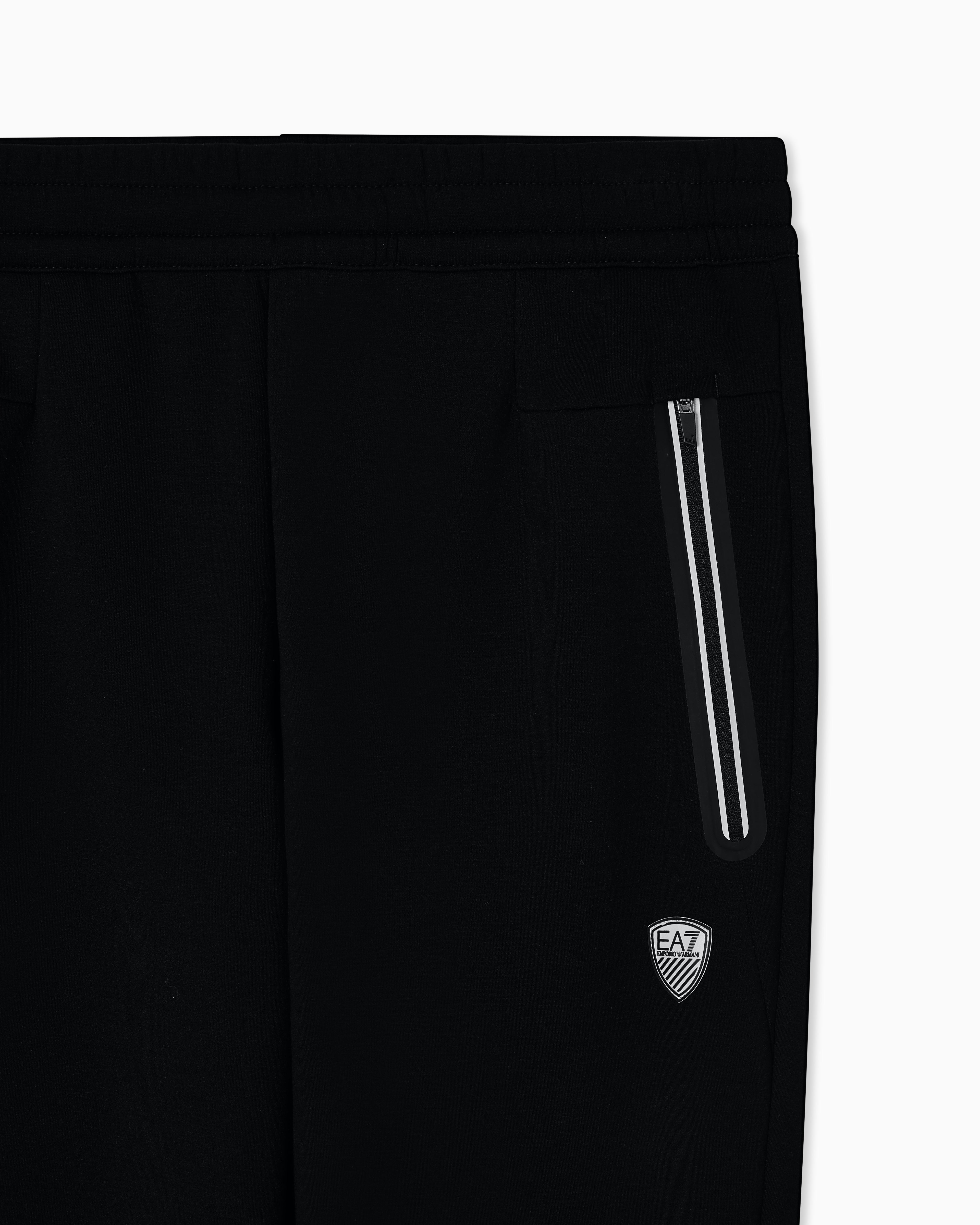 Pantaloni slim fit in jersey con logo in metallo 8NPP63 PJ4EZ 1200 EA7 Black 