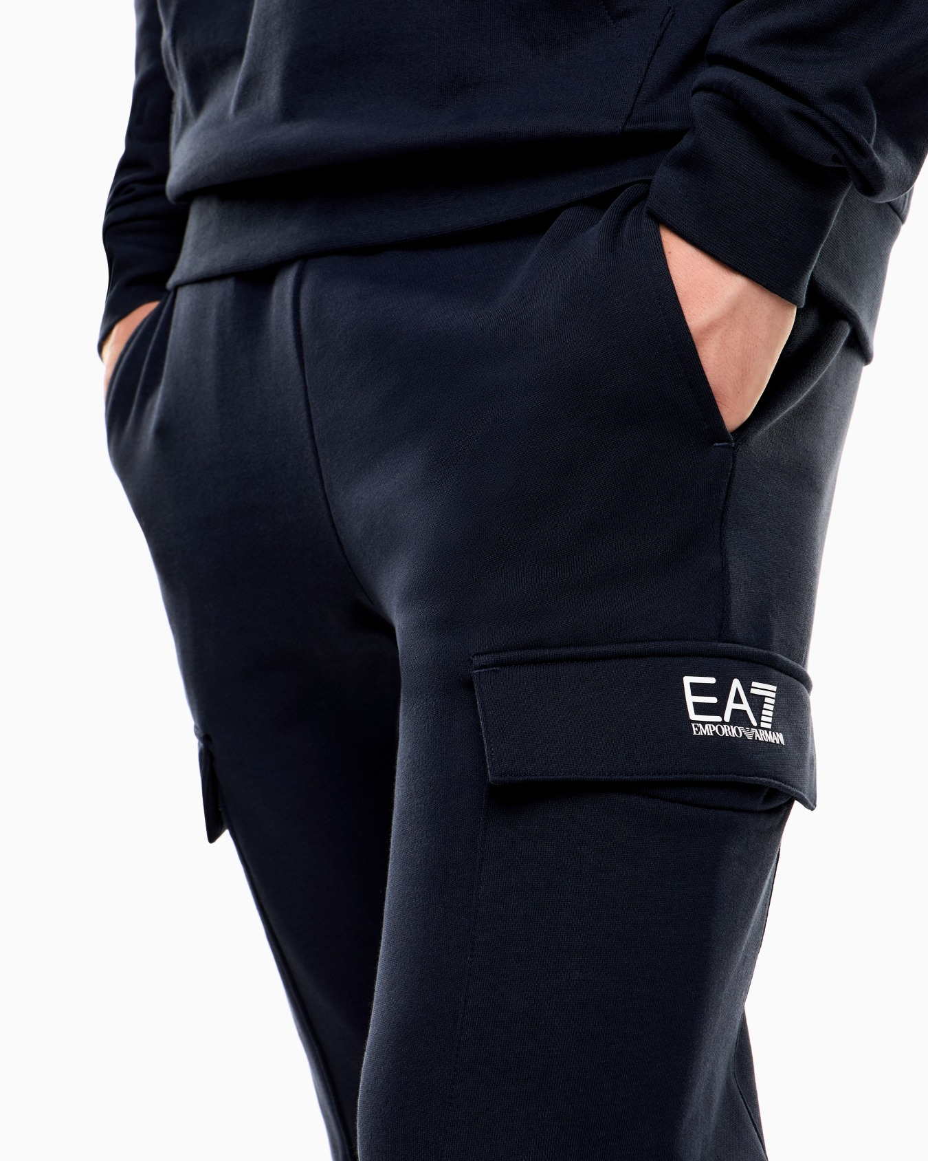 Pantaloni cargo jogger in cotone 8NPP68 PJVTZ 1562 EA7 Blue 