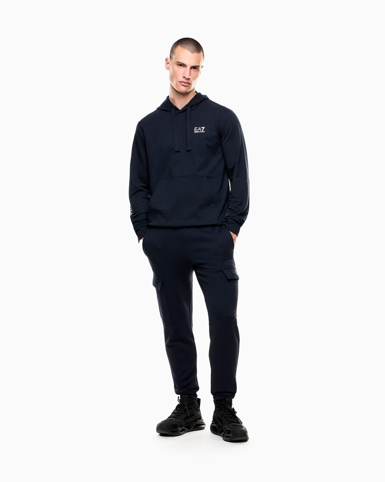 Pantaloni cargo jogger in cotone 8NPP68 PJVTZ 1562 EA7 Blue 