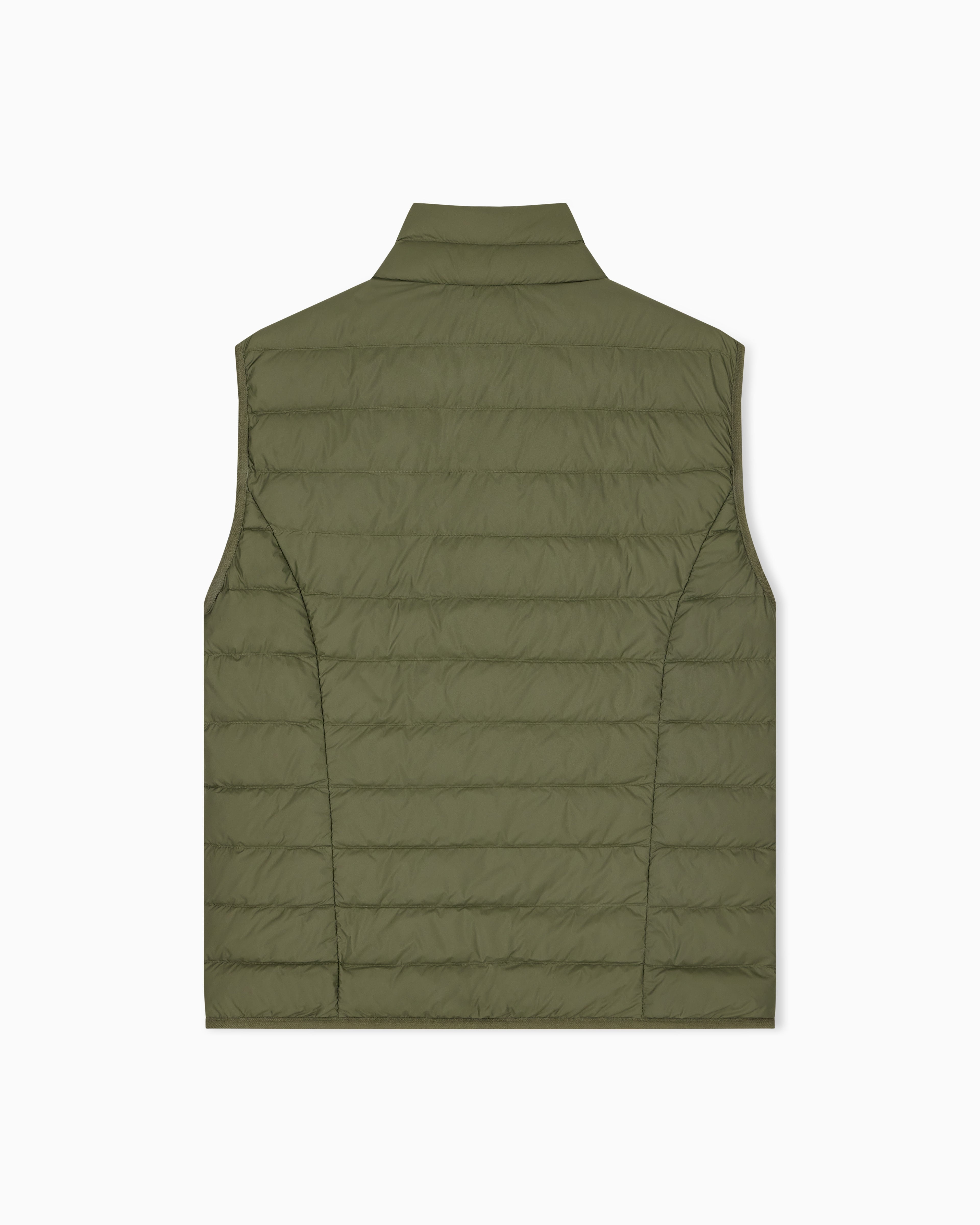 Gilet packable imbottito in piuma con zip 8NPQ06 PNGPZ U7014 EA7 Green 