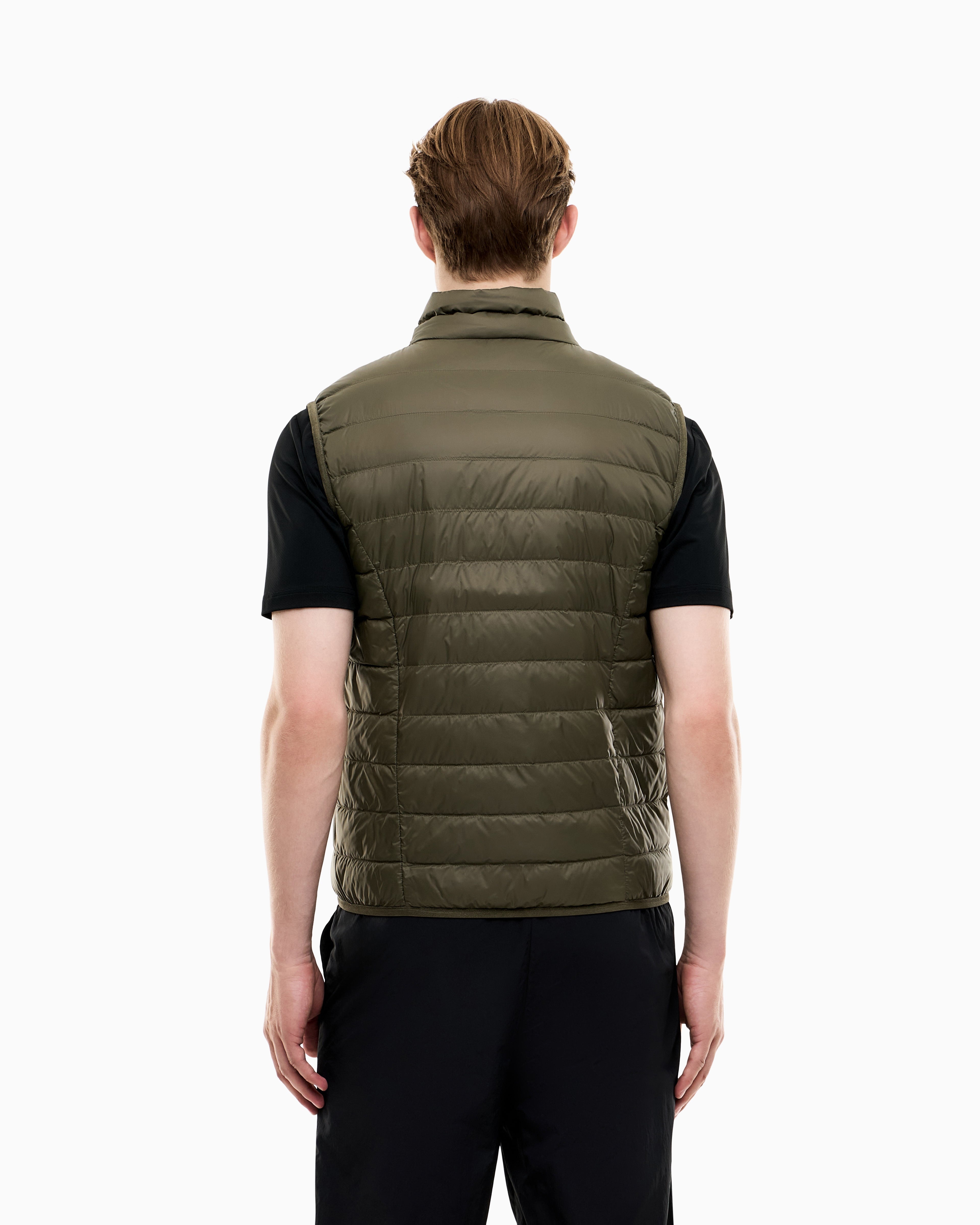 Gilet packable imbottito in piuma con zip 8NPQ06 PNGPZ U7014 EA7 Green 