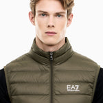 Gilet packable imbottito in piuma con zip 8NPQ06 PNGPZ U7014 EA7 Green 