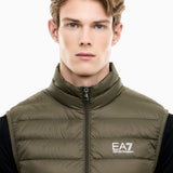 Gilet packable imbottito in piuma con zip 8NPQ06 PNGPZ U7014 EA7 Green 
