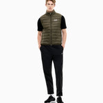 Gilet packable imbottito in piuma con zip 8NPQ06 PNGPZ U7014 EA7 Green 